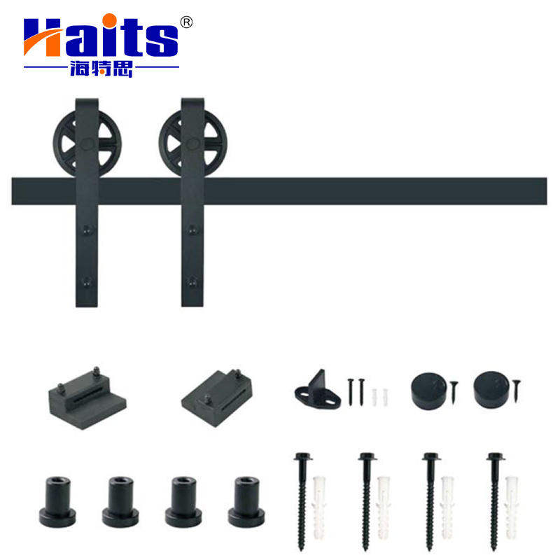 HT-33.032 Antique Style Hanging Sliding Solid Wood Plank Barn Door System
